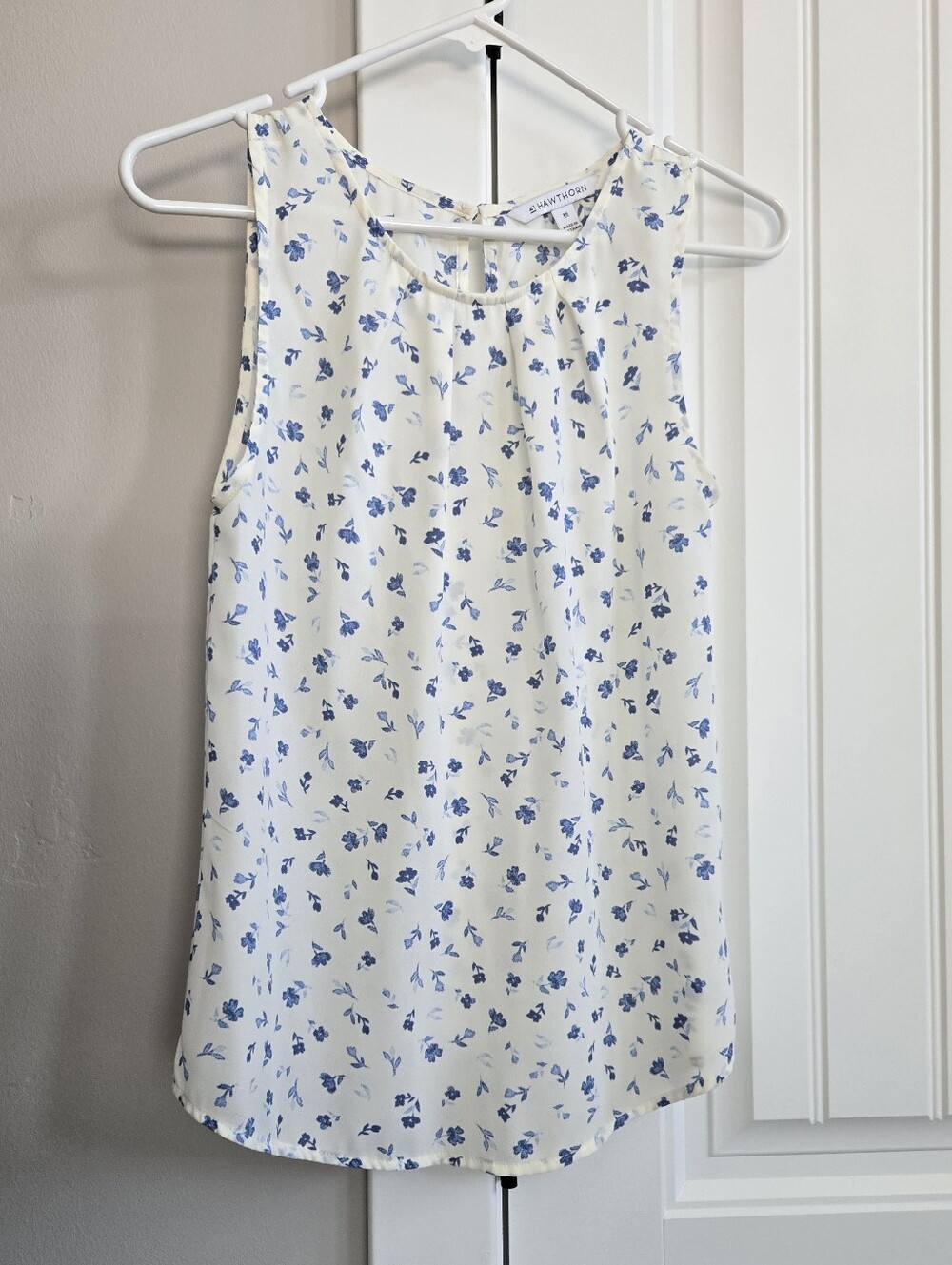 41 Hawthorn Cream Camisole with Blue Floral Print